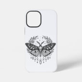 Mystical Gothic Moth Botanical Celestial Line Art iPhone Hoesje (Achterkant)