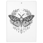Mystical Gothic Moth Botanical Celestial Line Art Klembord (Achterkant)