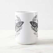 Mystical Gothic Moth Botanical Celestial Line Art  Koffiemok (Center)