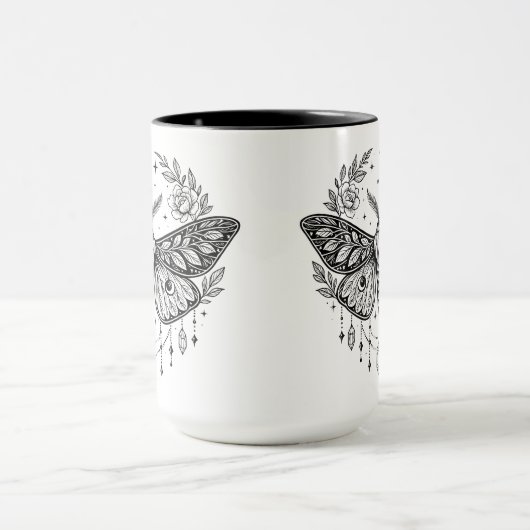 Mystical Gothic Moth Botanical Celestial Line Art  Mok (Midden)