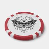 Mystical Gothic Moth Botanical Celestial Line Art  Poker Chips (Enkel)