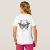 Mystical Gothic Moth Botanical Celestial Line Art T-shirt (Achterkant volledig)