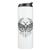 Mystical Gothic Moth Botanical Celestial Line Art  Thermosbeker (Gedraaid links)