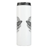 Mystical Gothic Moth Botanical Celestial Line Art  Thermosbeker (Achterkant)