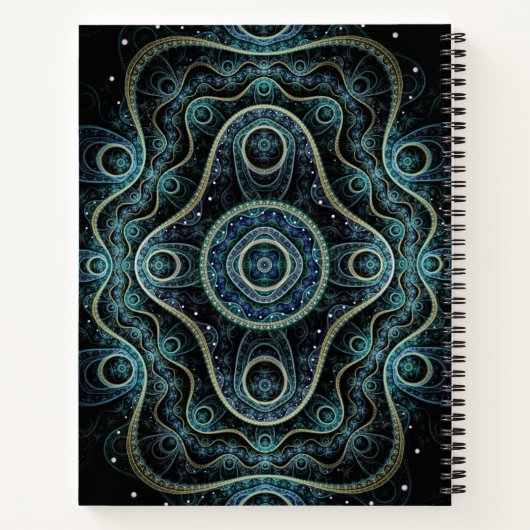 Mystical Grand Royal Julian Fractal Mandala Art Notitieboek (Achterkant)