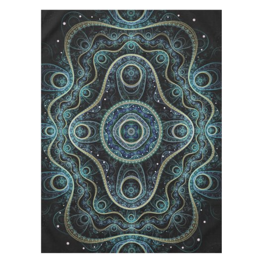Mystical Grand Royal Julian Fractal Mandala Art Tafelkleed (Voorkant)
