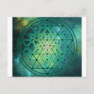 Mystical Green Sri Yantra Briefkaart