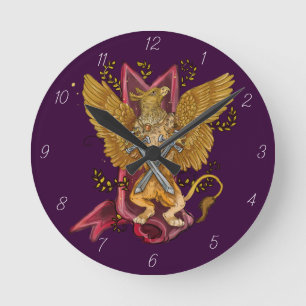 Mystical Griffin met zwaarden Ronde Klok