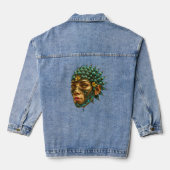 Mystical Guardian Vision - Fantasy Graphic Art Denim Jacket (Achterkant)