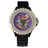 Mystical Halloween Witch and Pumpkin Horloge (Voorkant)