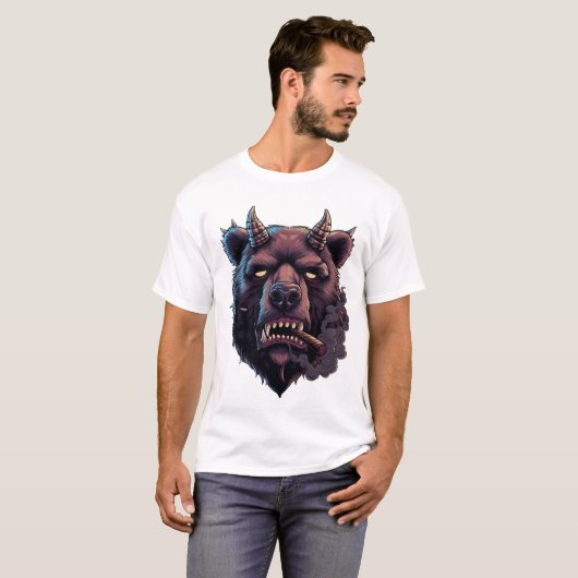 Mystical Horned Bear T-Shirt  (Devant entier)