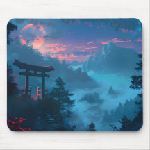 Mystical Japanese Torii Gate Mouse Pad