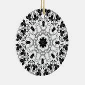 Mystical kerstsierra, zwart-wit Mandala Keramisch Ornament (Rechts)