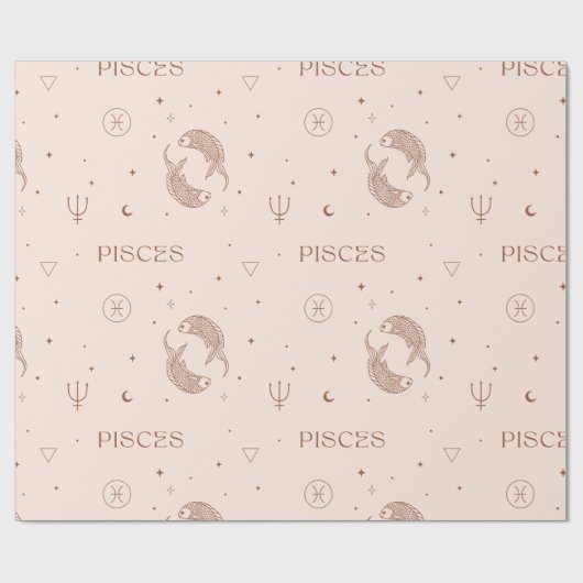 Mystical Libra Zodiac Pattern in Brown & Burgundy Cadeaupapier (Vlak)
