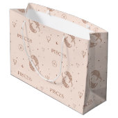 Mystical Libra Zodiac Pattern in Brown & Burgundy Groot Cadeauzakje (Achterkant Gekanteld)