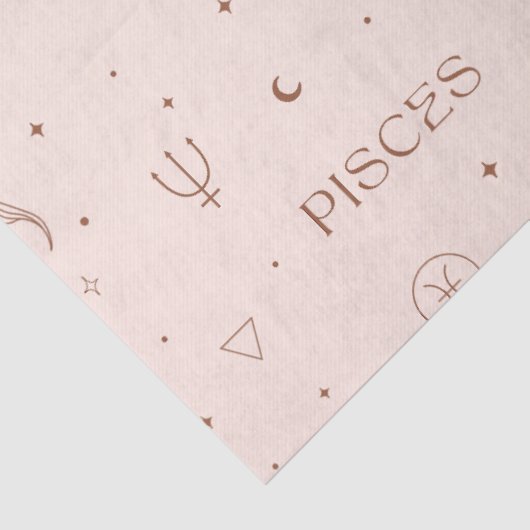 Mystical Libra Zodiac Pattern in Brown & Burgundy Tissuepapier (Detail)