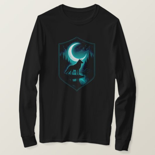 Mystical Lone Wolf beroemd gemaakt door Moonlit Ri T-shirt (Design voorkant)