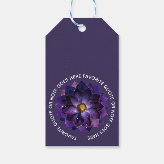 Mystical Lotus Flower Mandala | NEW AGE Cadeaulabel (Voorkant)