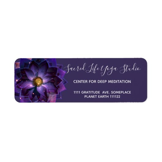 Mystical Lotus flower Mandala, New age Etiket (Voorkant)