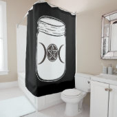 Mystical Magic Moons Triple Goddess Mason Jar Douchegordijn (In situ)