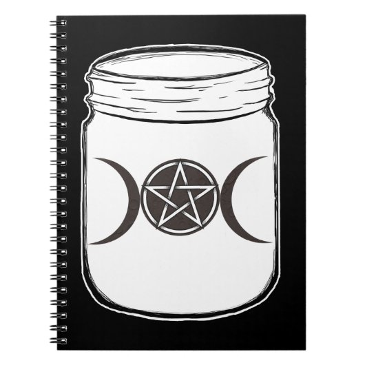 Mystical Magic Moons Triple Goddess Mason Jar Notitieboek (Voorkant)