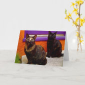 Mystical Monkey Cats-Wenskaart Kaart (Gele Bloem)