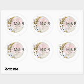 mystical moon bohemian roze Monogram Sticker (Vel)
