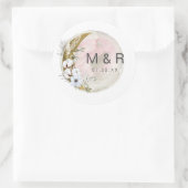 mystical moon bohemian roze Monogram Sticker (Tas)