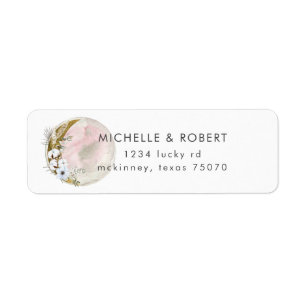 mystical moon bohemian roze Return Address Label