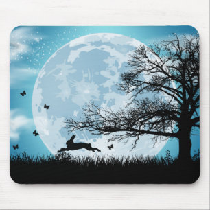 Mystical Moon met Rabbit Silhouette Muismat