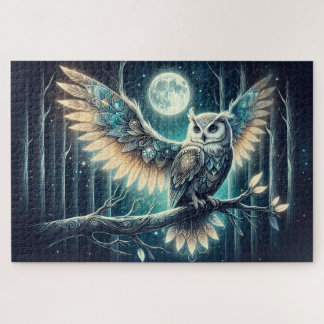 Mystical Moon Owl Celestial Forest Glow Legpuzzel