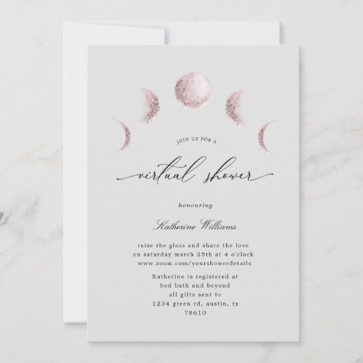 mystical moon virtual baby shower Invitation (Voorkant)