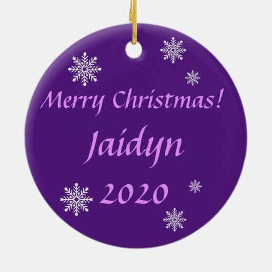 Mystical Moose Paarse kerst Keramisch Ornament (Achterkant)