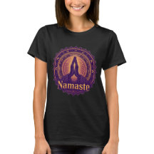 Mystical Namaste T-Shirt with Praying Hands & Mand