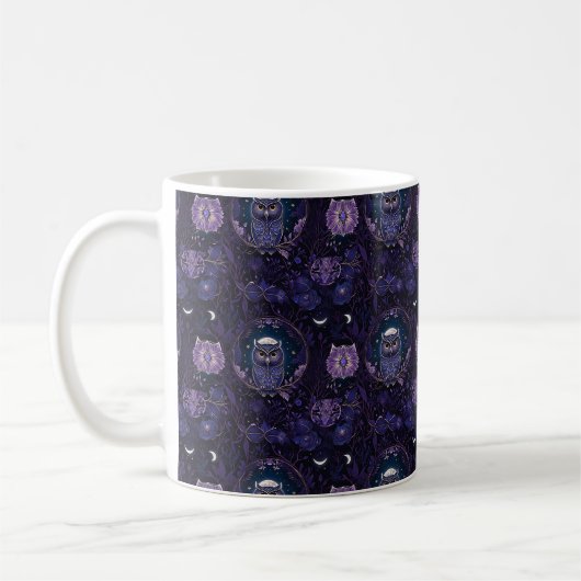 Mystical Owl Forest Coffee Mug (Gauche)