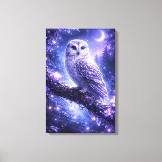 Mystical owl in an enchanted forest canvas afdruk