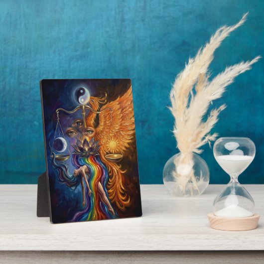 Mystical Phoenix Tabletop Plaque with Easel Fotoplaat (Zijkant)
