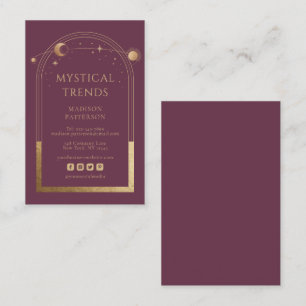 Mystical Plum Gold Sun Moon Astronomy Space Visitekaartje
