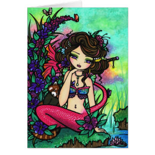 Mystical Pond Mermaid Fairy Red Panda Asian