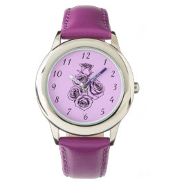 Mystical Purple Rose Horloge