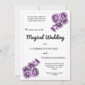 Mystical Purple Rose Wedding Invitation (Devant)