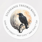 Mystical Raven Moon Art Return Address Labels (Design 1)