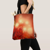 Mystical Red Rose Canvas tas (Dichtbij)