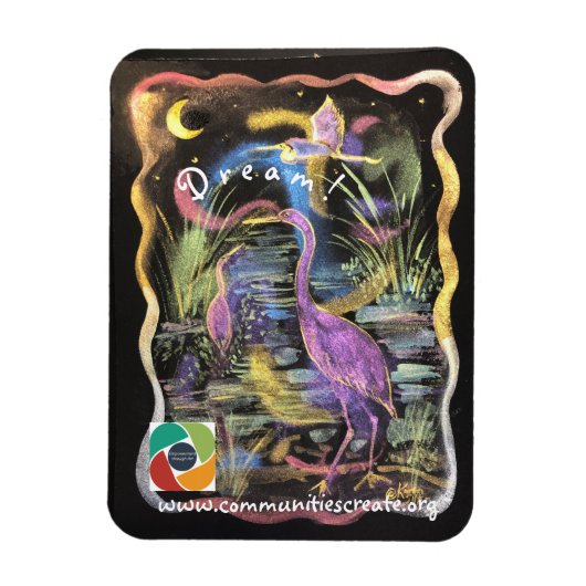 Mystical roze Heron Magnet Magneet (Verticaal)