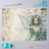 Mystical Sage Green Fairy Decoupage Tissuepapier (Craft)