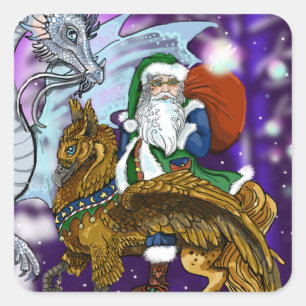 Mystical Santa Vierkante Sticker