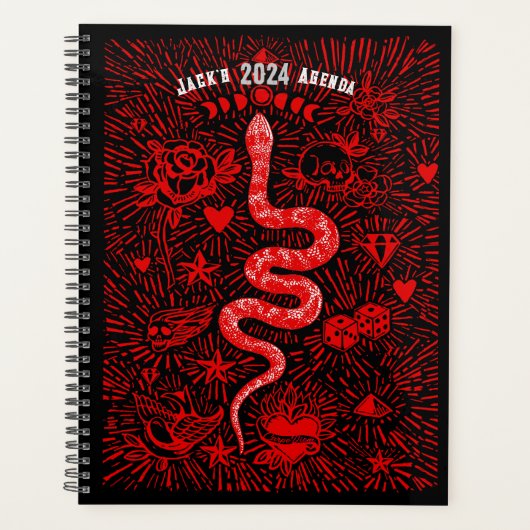 Mystical Snake Folk Art Day Planner 2024 (Devant)