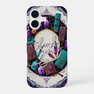 Mystical Spellbook Wreath Thank You Design iPhone 16 Hoesje