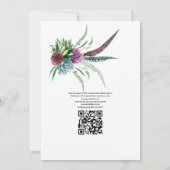 Mystical Succulent QR Code RSVP Bohemian Wedding Kaart (Achterkant)