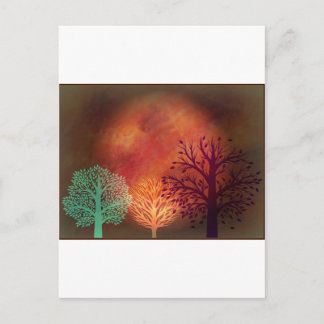 Mystical Sun Trees Briefkaart